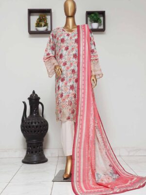 SME-0744 -3 Piece Embroidered Stitched Suit