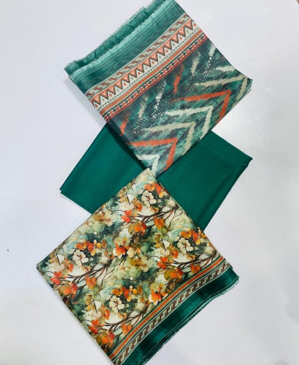 Premium Lawn Set with Printed Dupatta & Plain Base