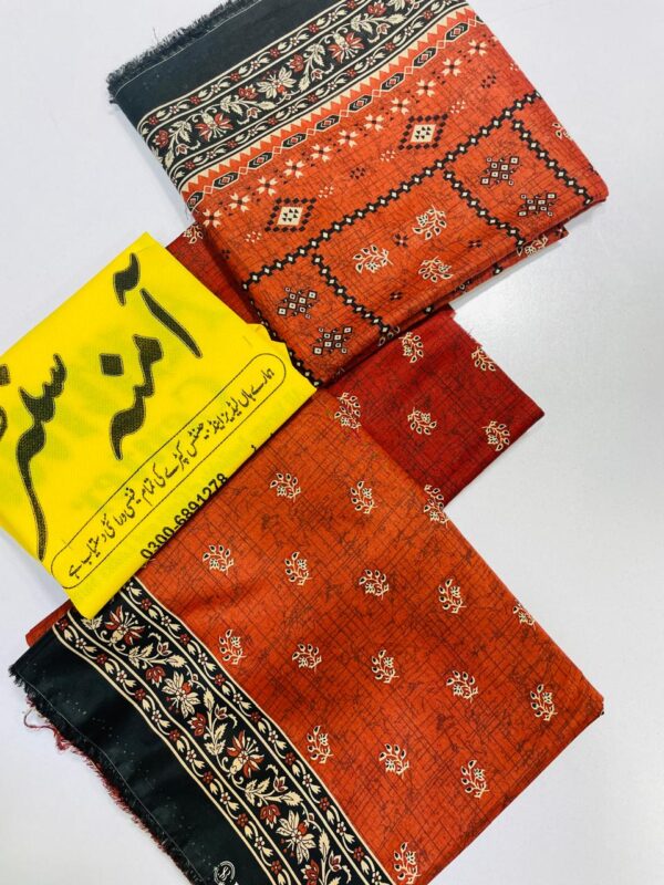 Bold & Beautiful in Cinnabar 🔥 | 3PC Unstitched Lawn Suit – Amna Center - Image 2